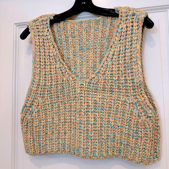 NWT  Free People crochet hoopla vest knit crop tank - Picture 2 of 11